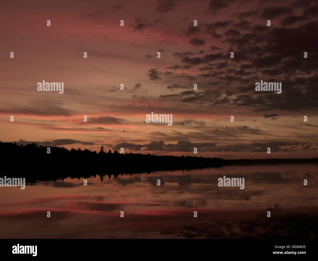 Peaceful Lake at Sunset Stock Photo - Alamy