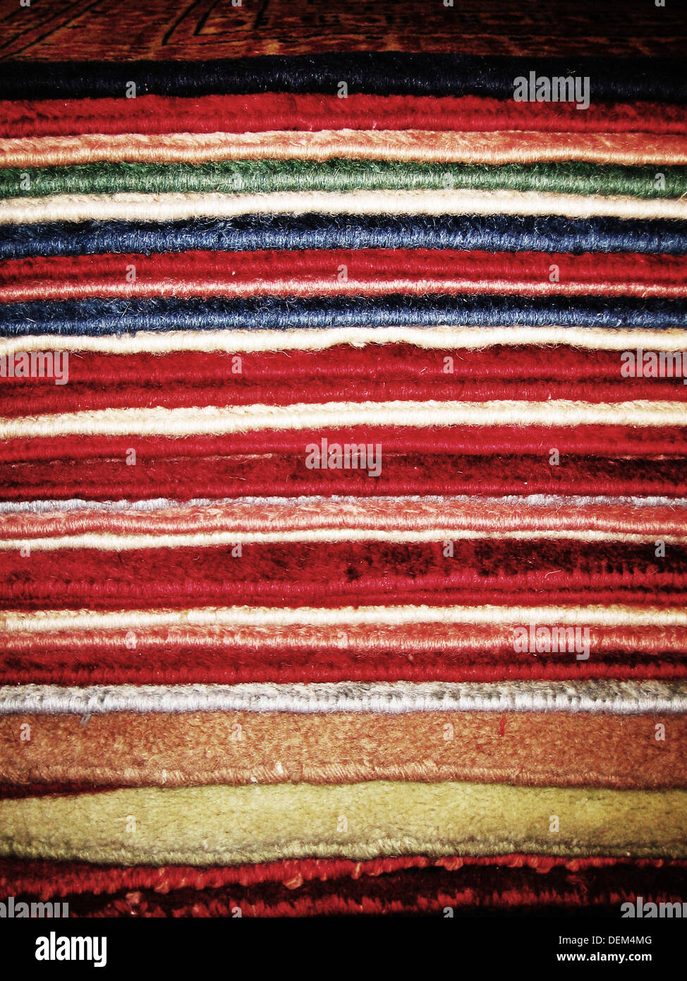 Pile of Rugs, CloseUp Stock Photo Alamy