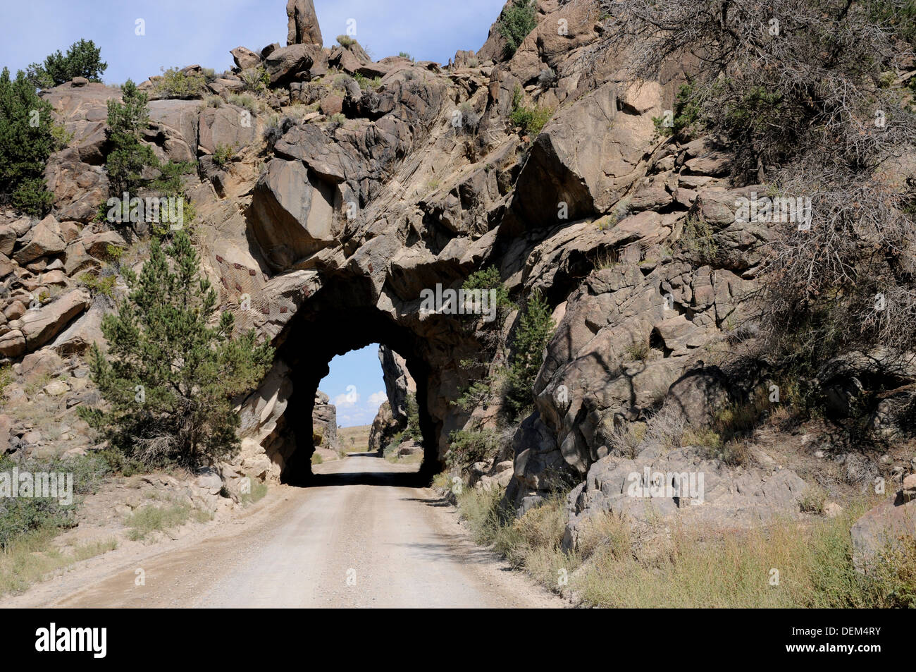 One of the series of tunnels built by the Midland Railroad to take their standard gauge track north from Buena Vista. Stock Photo