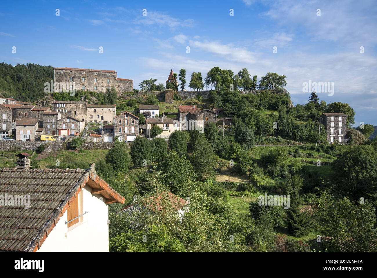 The picturesque village of St-Privat-d'Allier on the GR65 route, The way of St James, France Stock Photo