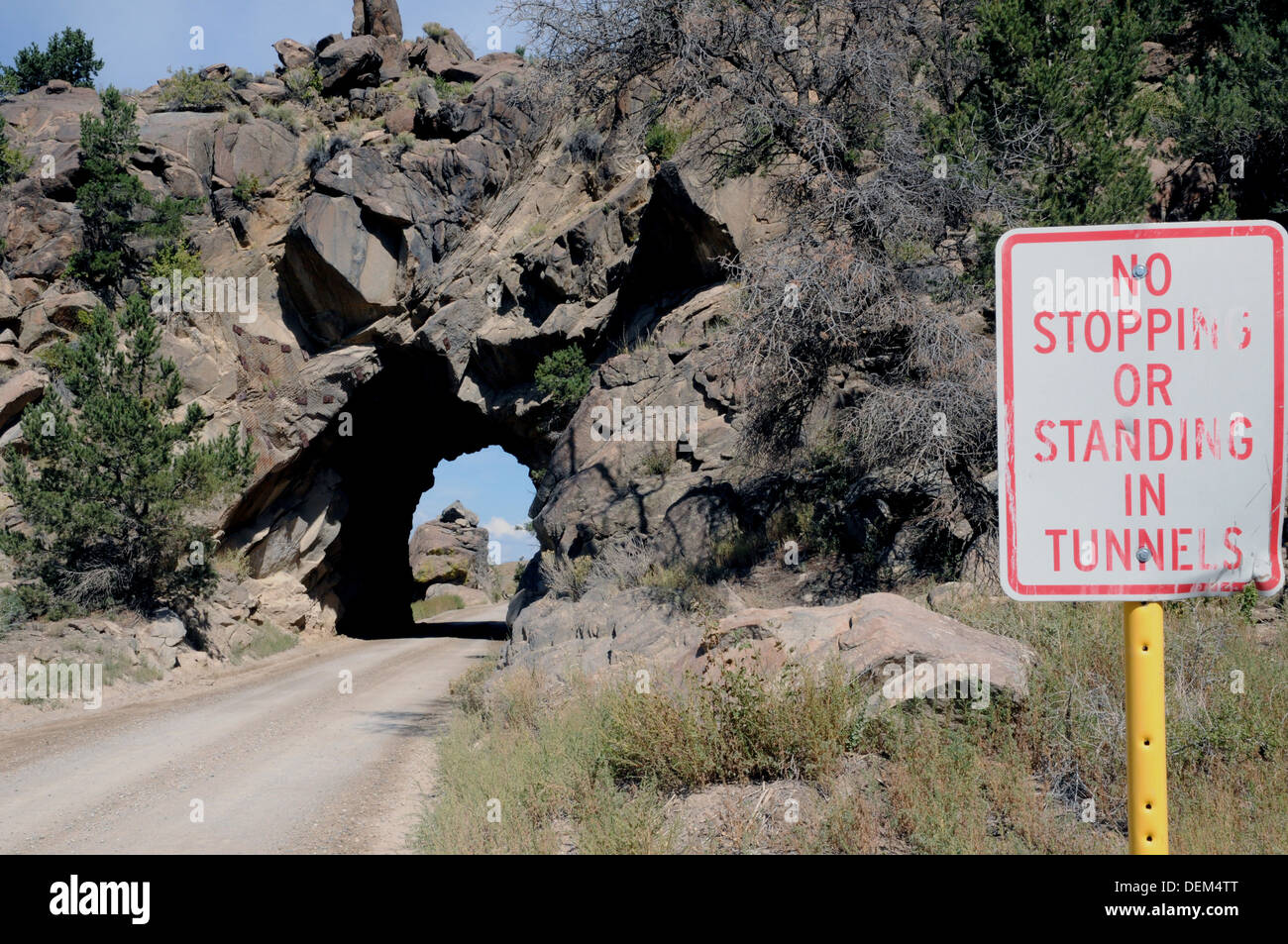 One of the series of tunnels built by the Midland Railroad to take their standard gauge track north from Buena Vista. Stock Photo