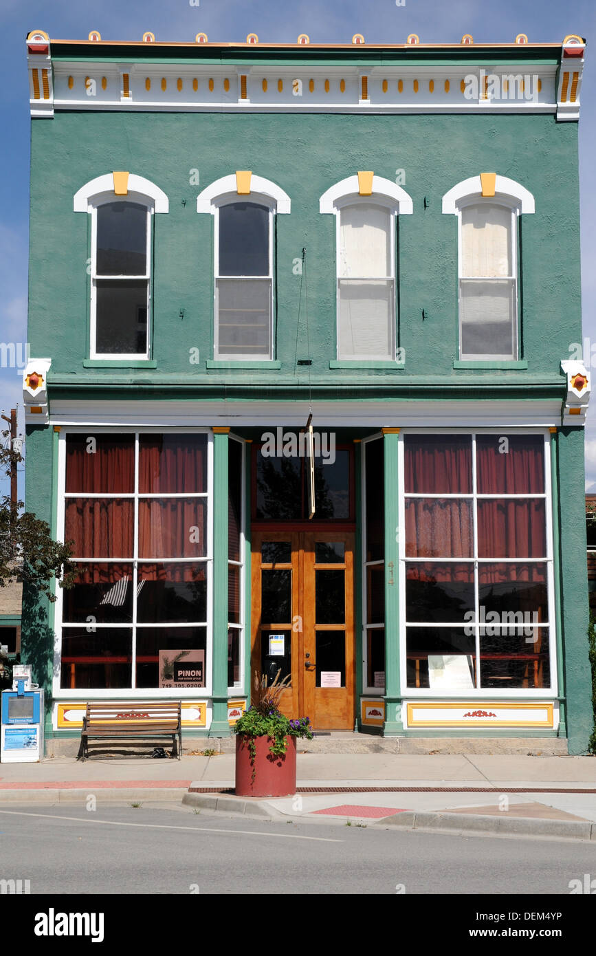Store front of a closed and for sale cafe in Buena Vista Colorado Stock Photo Alamy