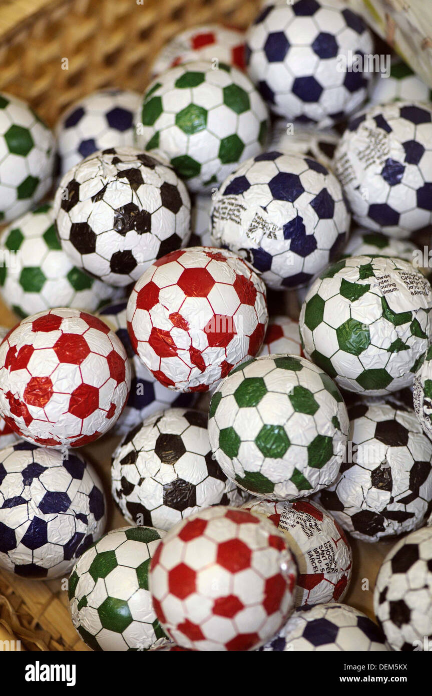 Chocolate soccer balls Stock Photo Alamy