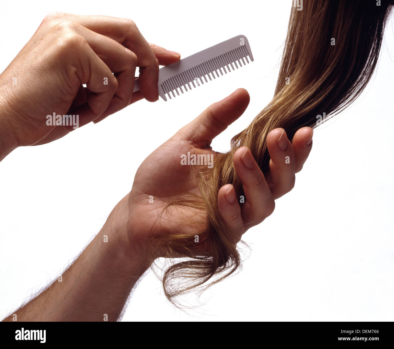 Hair Combing Stock Photo
