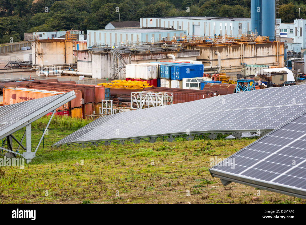 A solar park at Wheal Jane an old abandoned Cornish tin mine near