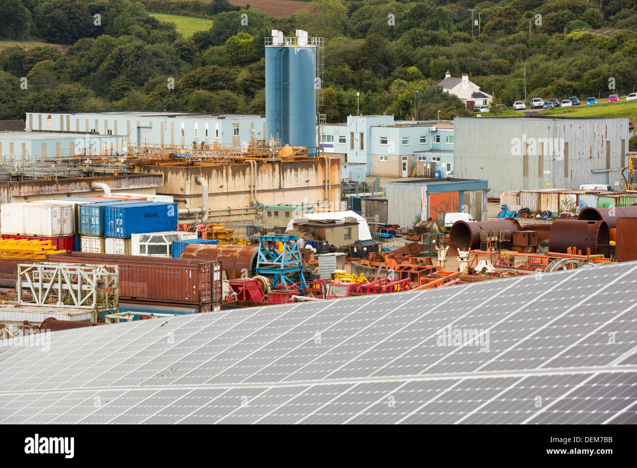 A solar park at Wheal Jane an old abandoned Cornish tin mine near