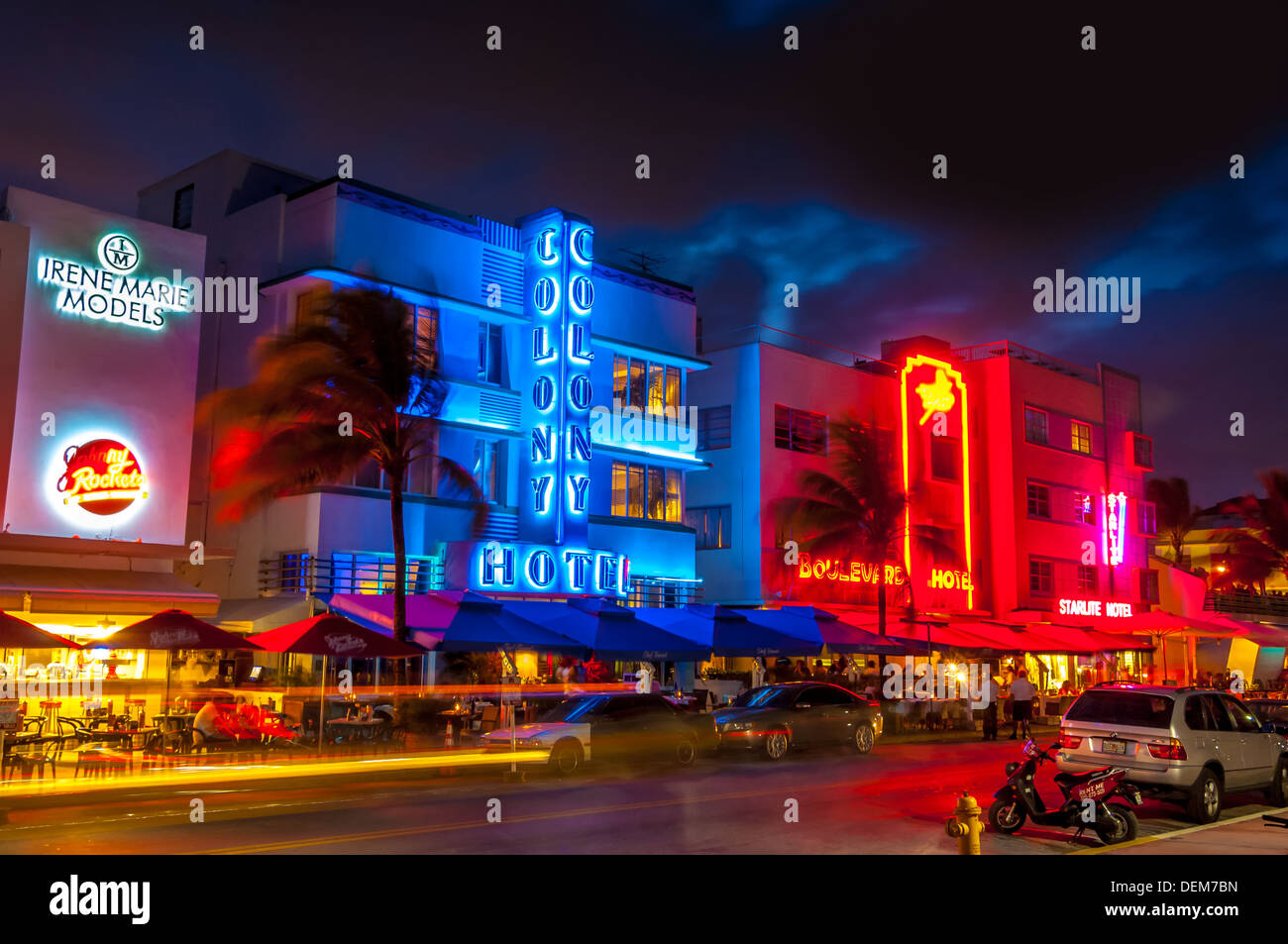 colony hotel,boulevard hotel,ocean drive, south beach, miami,florida,usa Stock Photo