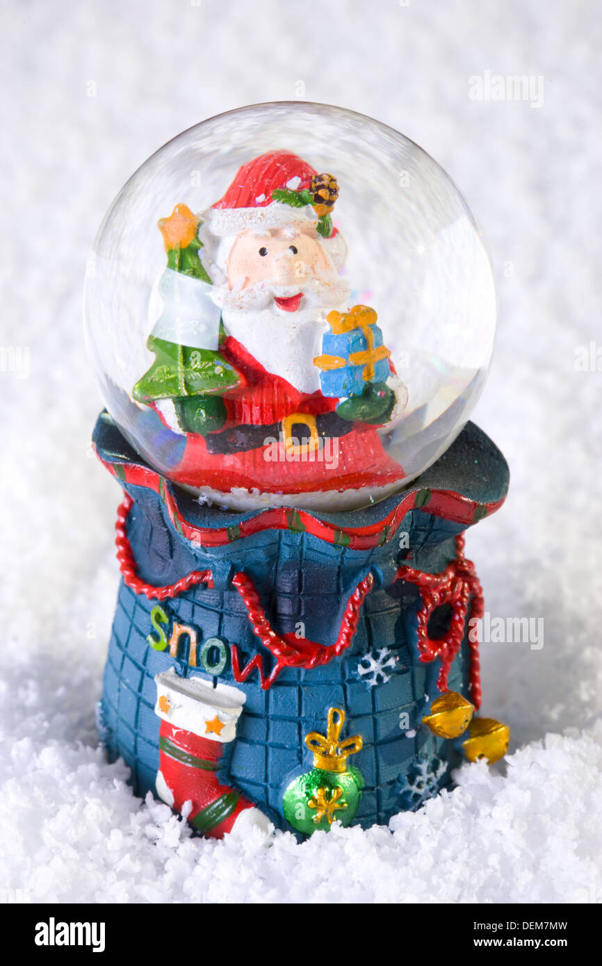 Christmas Snow globe with Santa Claus Stock Photo - Alamy