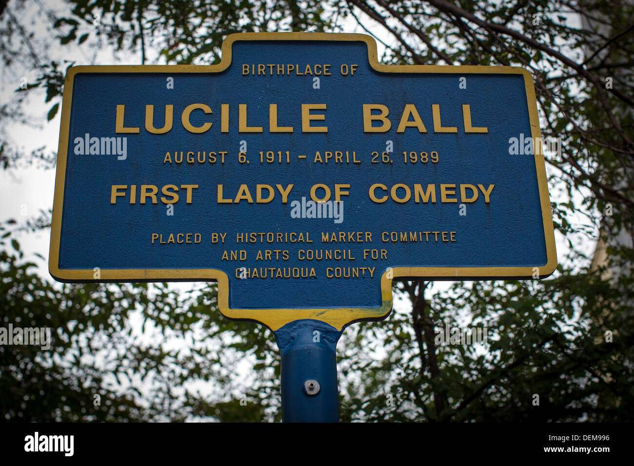 Jamestown, New York the home town of American comedian, model, film and television actress Lucille Ball. Stock Photo