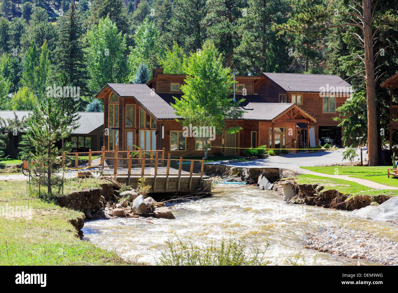 Estes Park Colorado 20 Sept 2013 The flooding aftermath is apparent