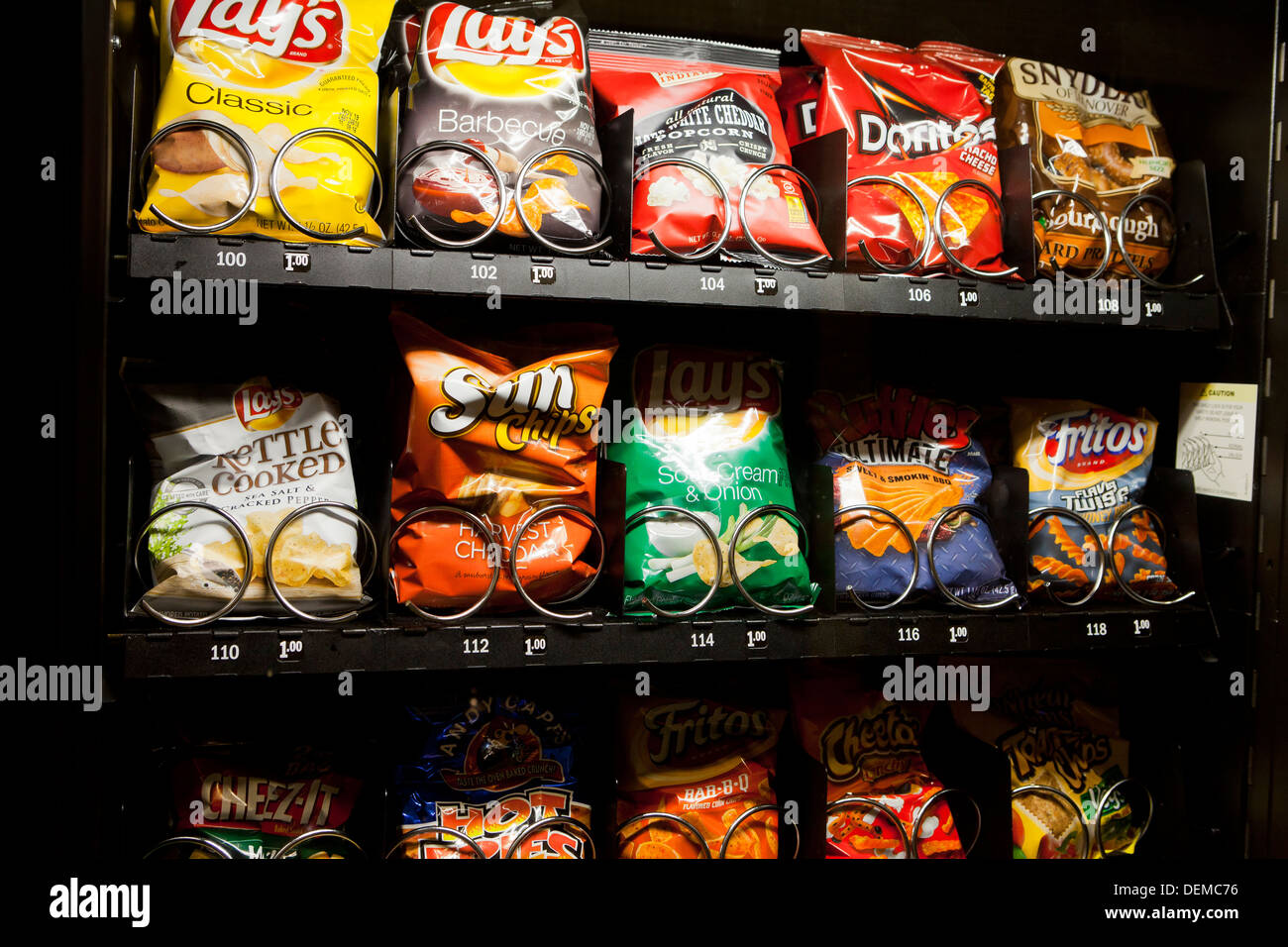 Popular chips in vending machine - USA Stock Photo