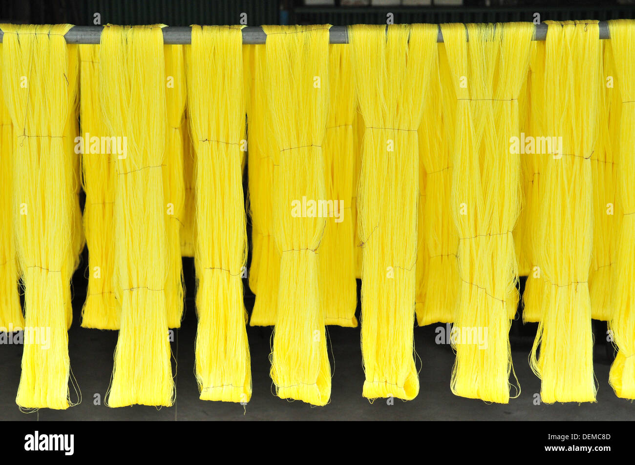 Silk Industry in Thailand Stock Photo