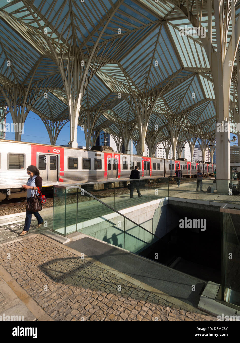 View of Gare do Oriente train station by architect Santiago Calatrava, Lisbon ...