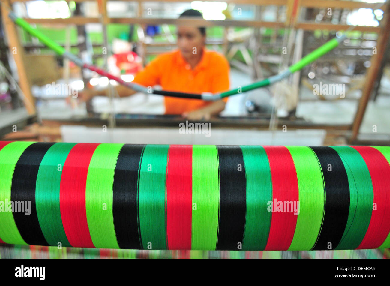 Silk Industry in Thailand Stock Photo