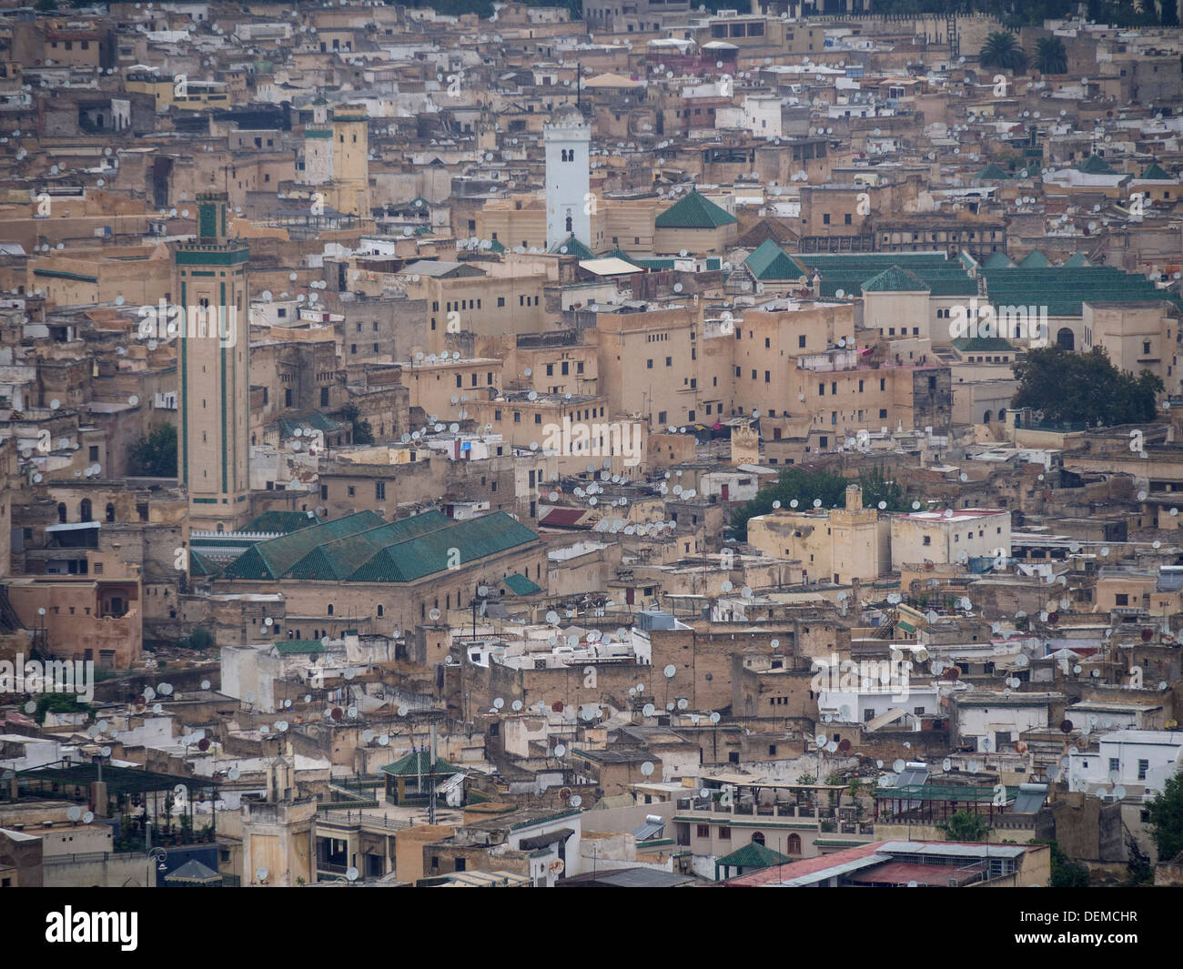 Aerial view of the medina of Fez, Morocco Stock Photo