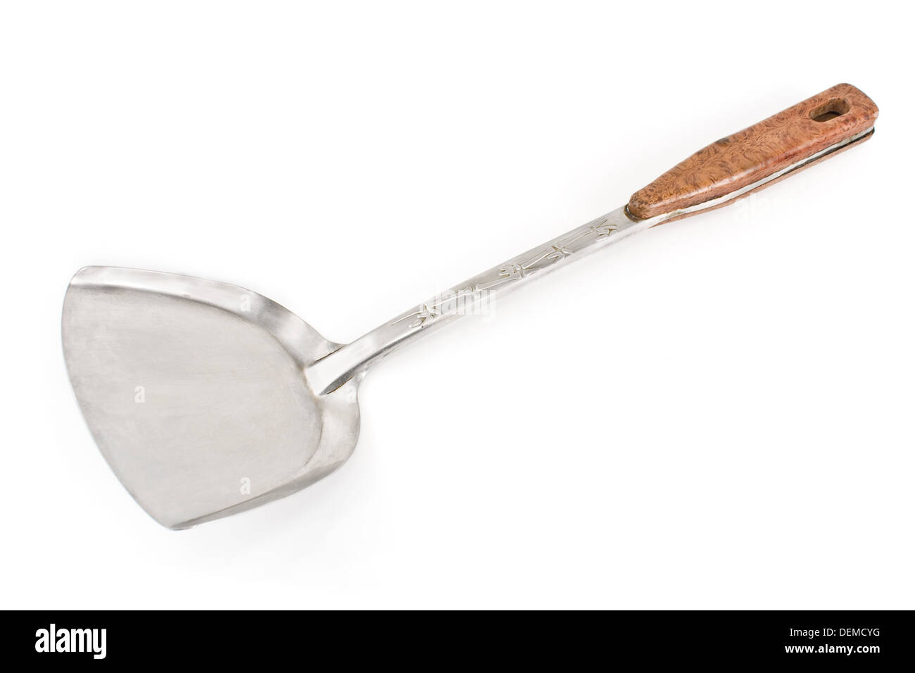 Kitchen serving spoon utensil isolated on white Stock Photo