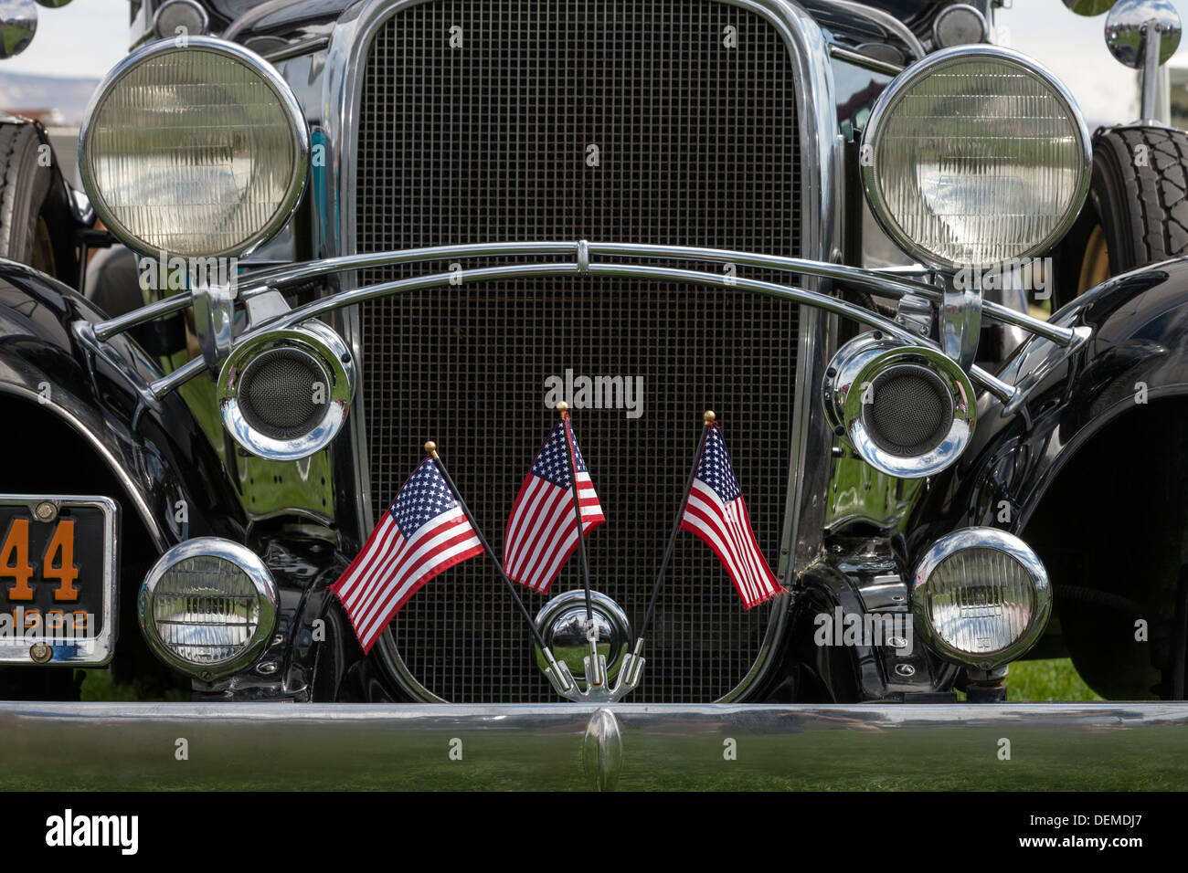 Front radiator, fender and headlamps of a 1932 Chevrolet Confederate Stock Photo