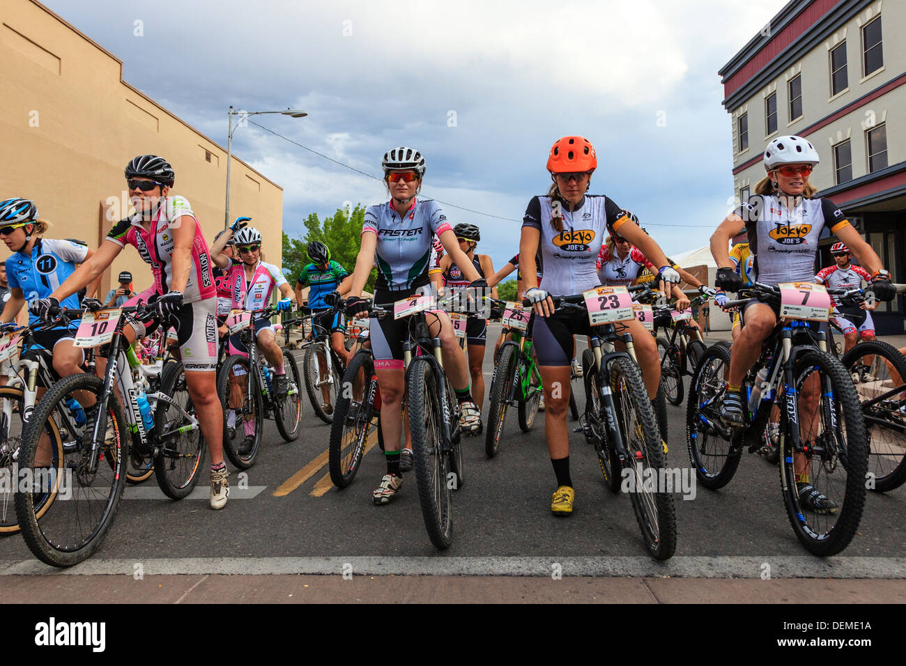 Female cyclists in taking part in the annual Charity cycle race, Grand