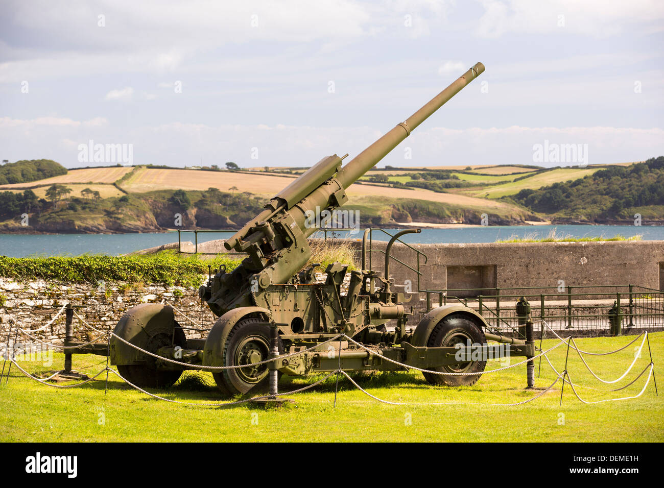 Artillery at Pendennis Castle, a fortress that has protected Cornwall from invasion for 450 years, Falmouth, UK. Stock Photo