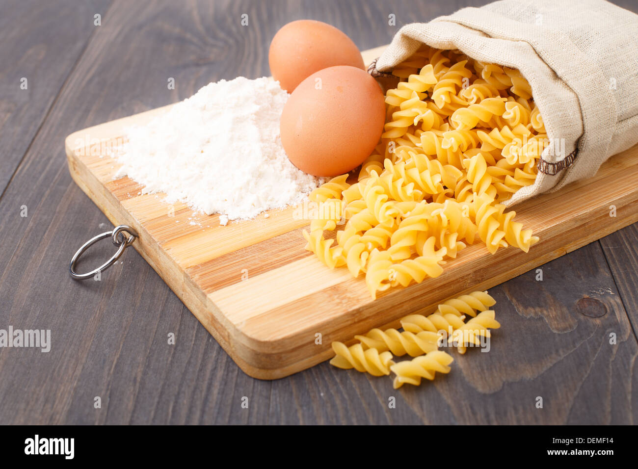 Flour eggs and pasta Stock Photo Alamy