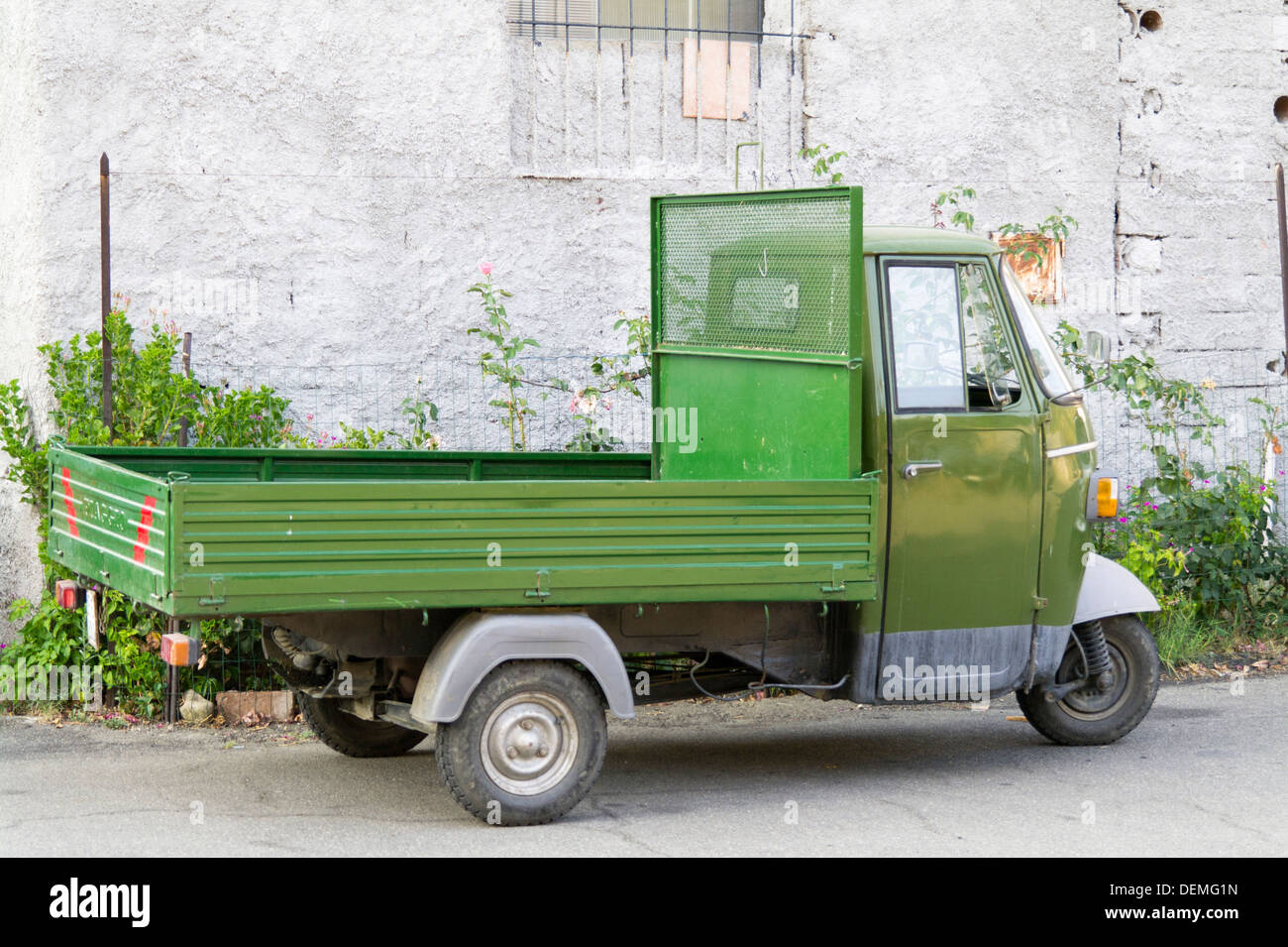 Piaggio l'ape three wheel utility pick up vehicle Italy Stock Photo