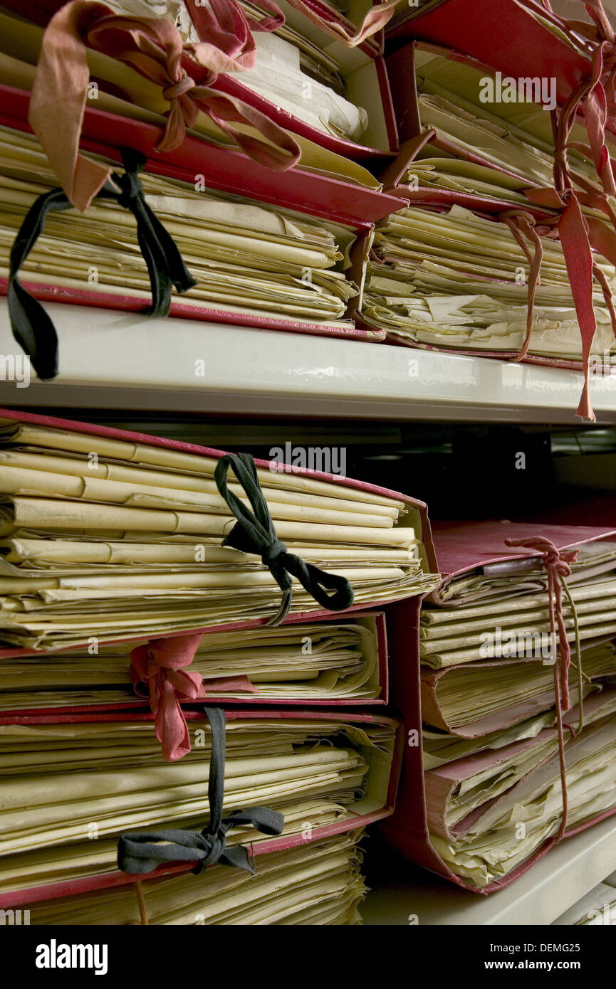 Bundles of papers Stock Photo Alamy