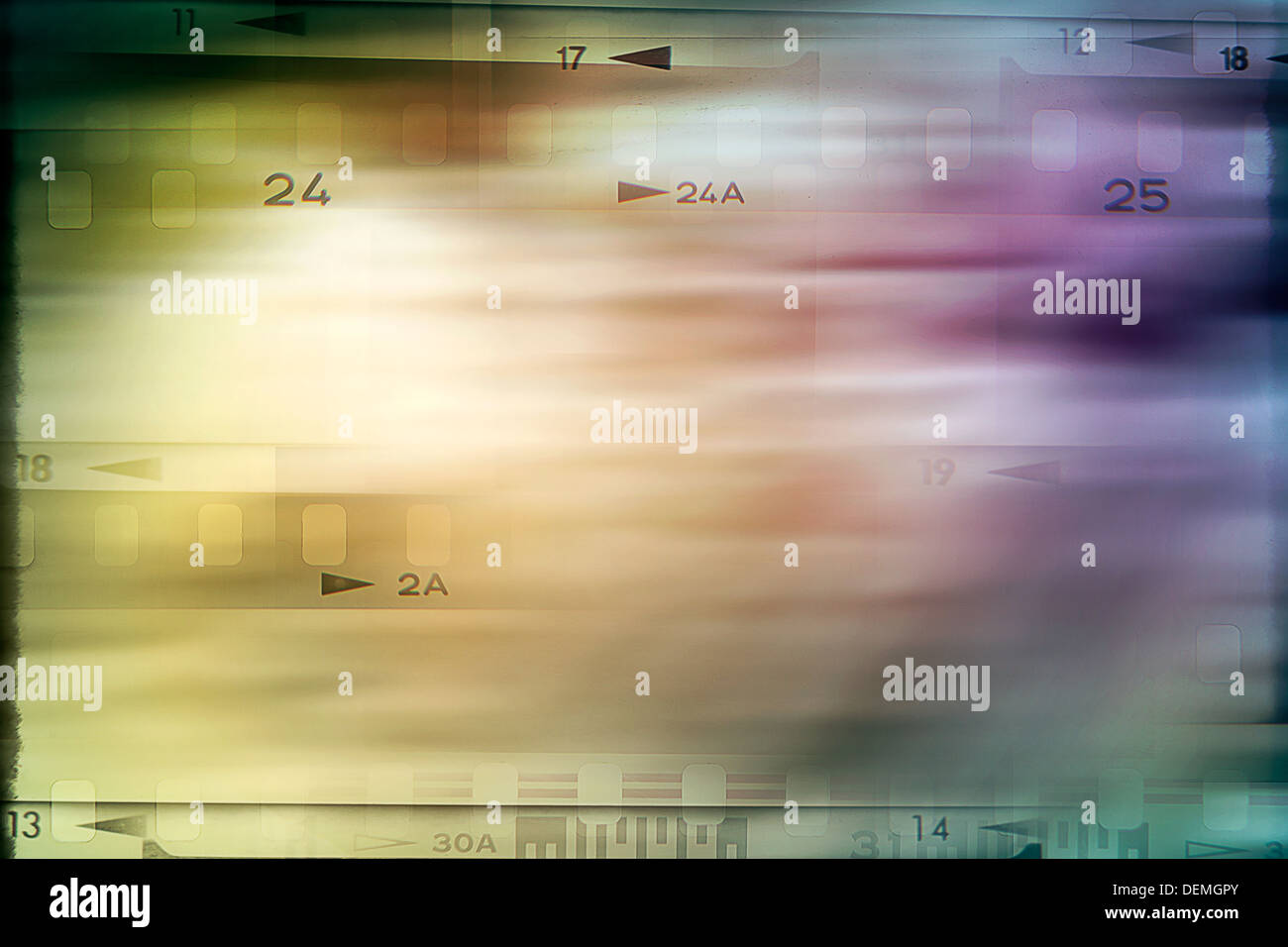 Film negatives numbers, abstract background Stock Photo