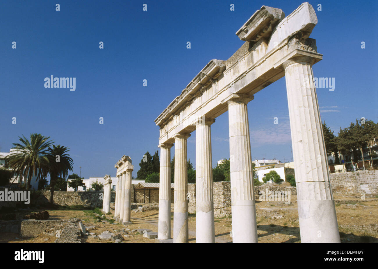 Hellenistic gymnasion ´Xysto´ (3rd century B.C). Kos town. Kos Island. Dodecanese. Greece Stock Photo