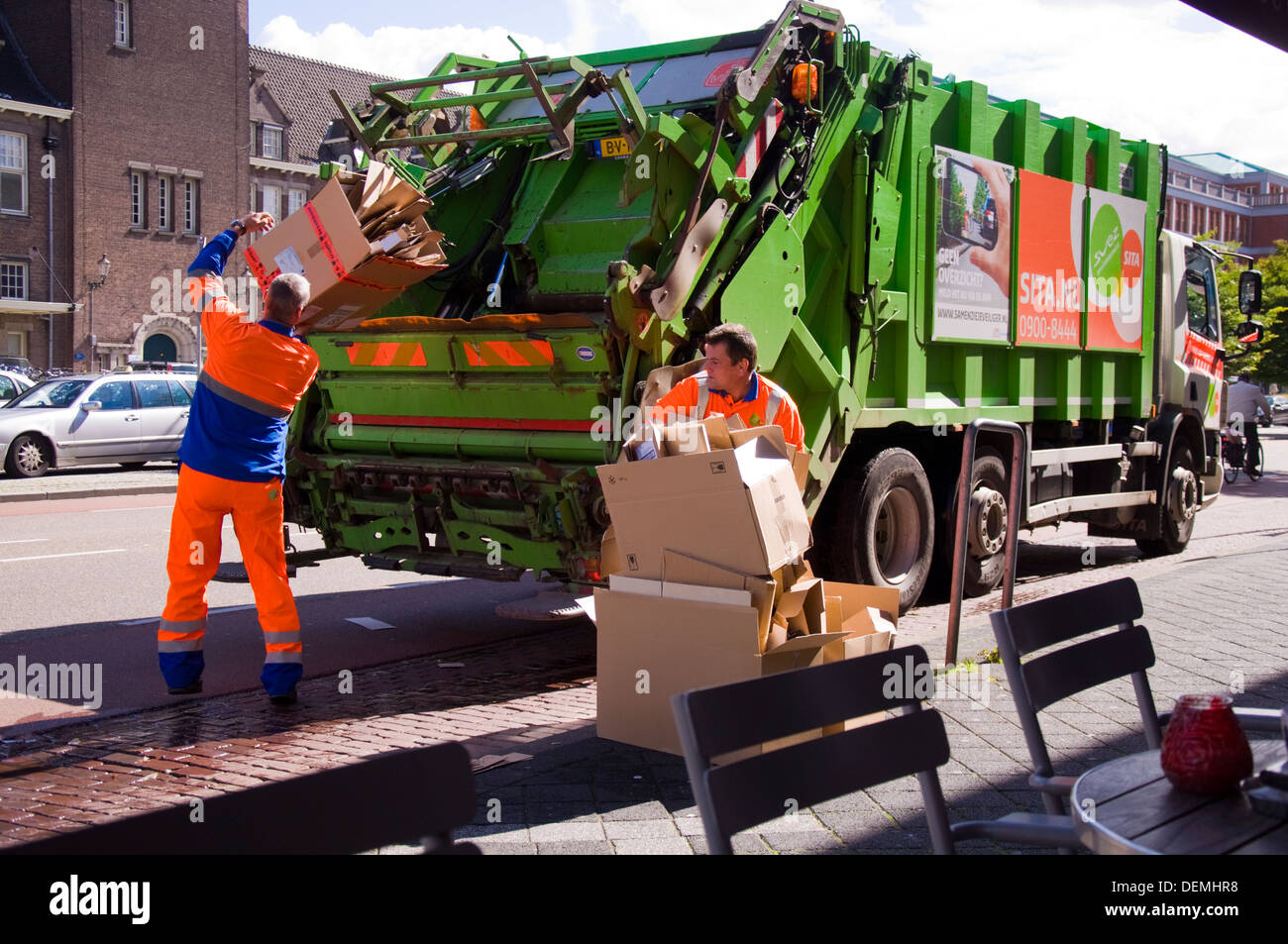 Refuse collection in Maastricht Netherlands Stock Photo