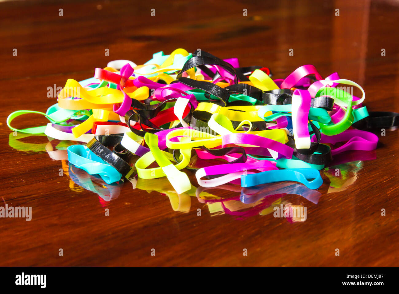 Hair clips and elastic rings. Stock Photo