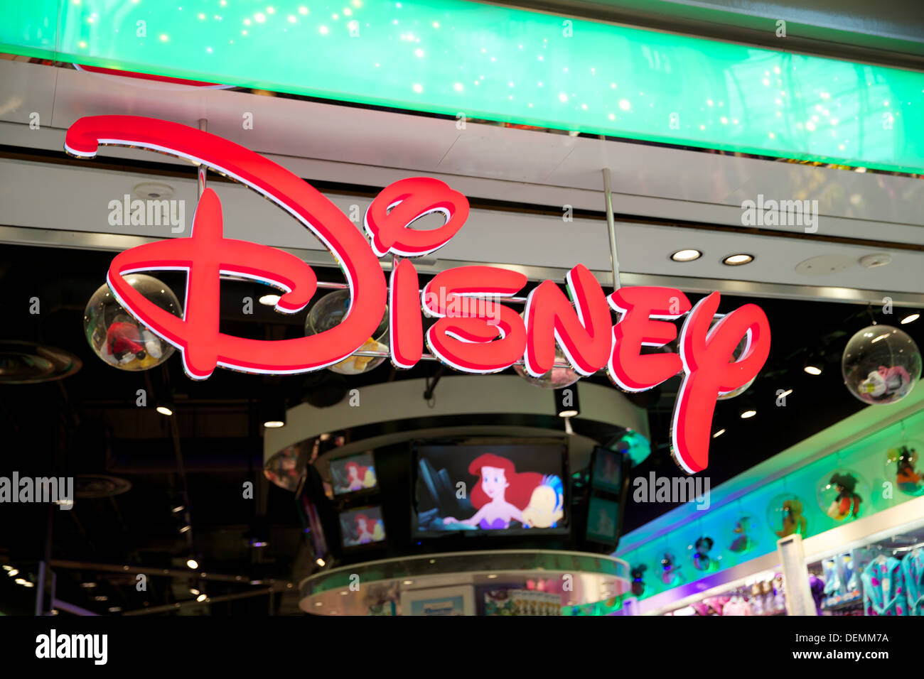 Disney Retail Store Sign Stock Photo