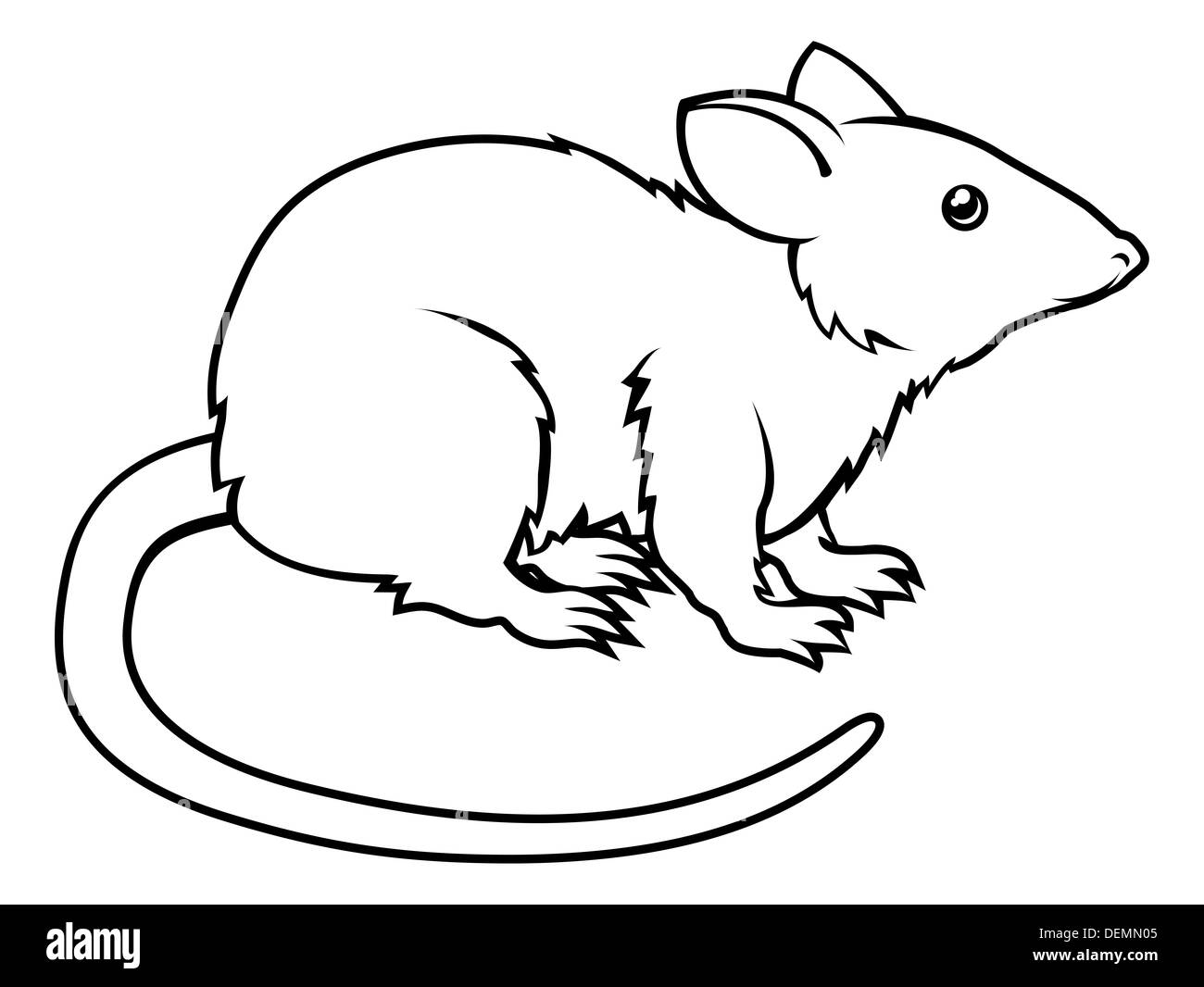 An illustration of a stylised rat perhaps a rat tattoo Stock Photo