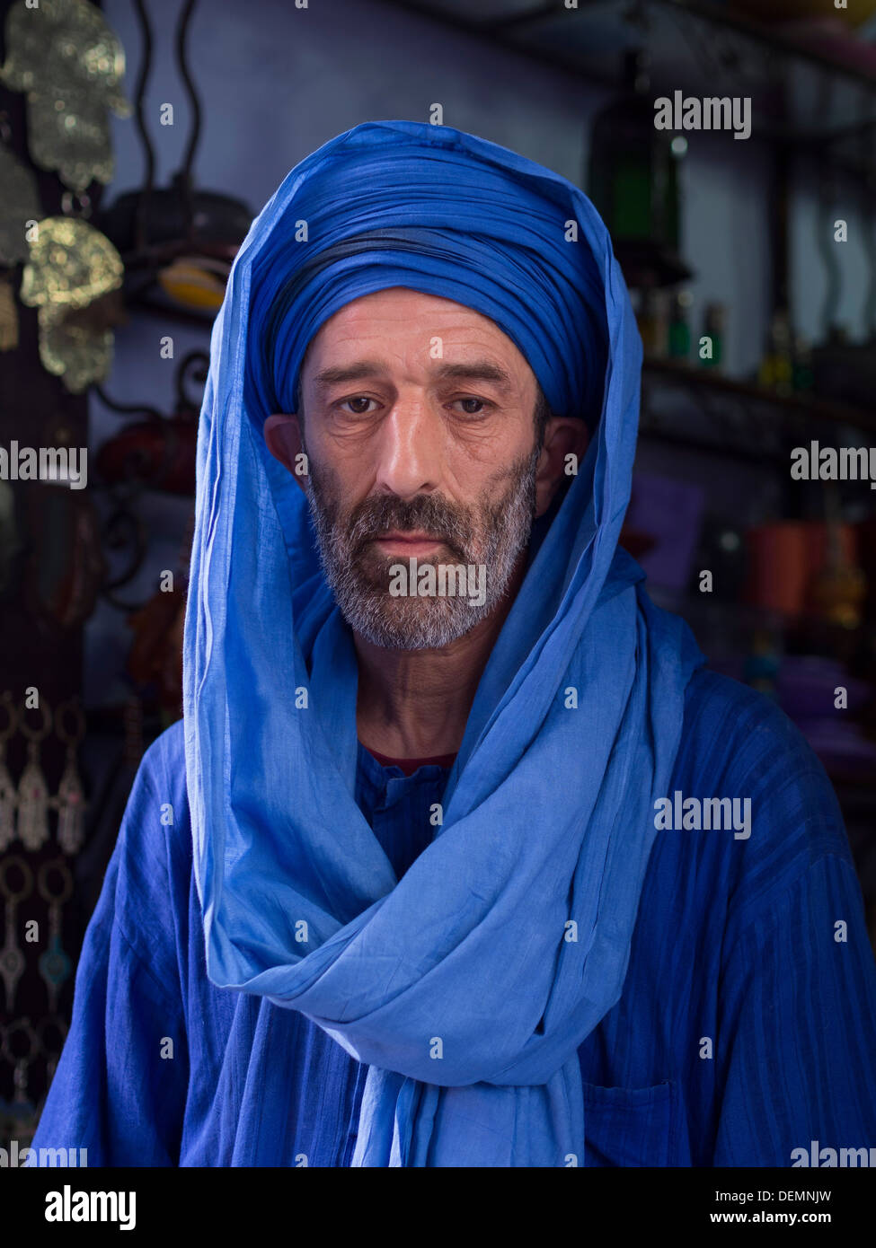 Berber man in Chefchaouen, Morocco Stock Photo