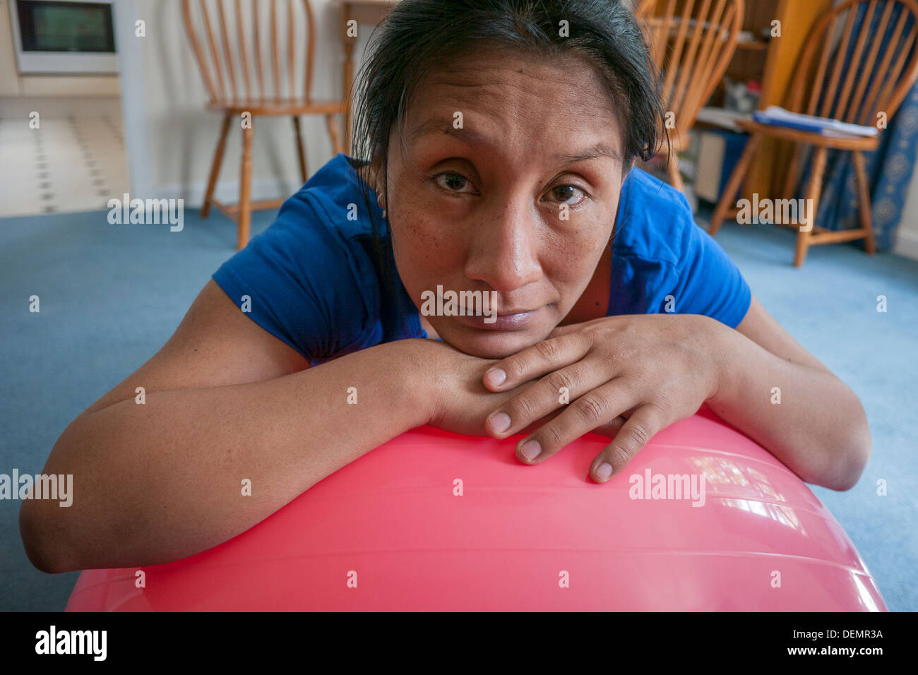 Early labor birthing ball in house Stock Photo Alamy