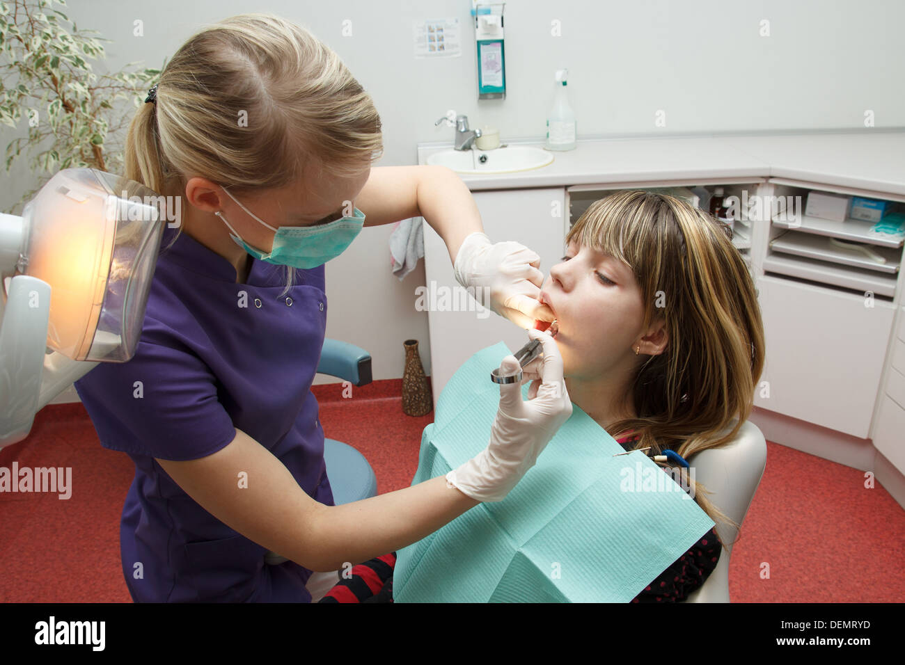 a dentist make anesthesia with a syringe Stock Photo Alamy