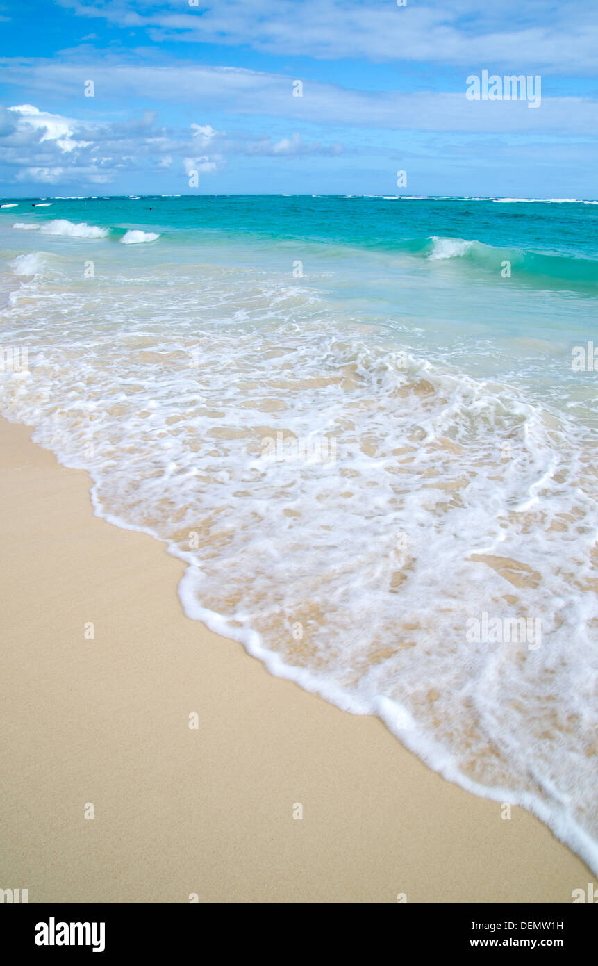 beautiful blue caribbean sea beach Stock Photo