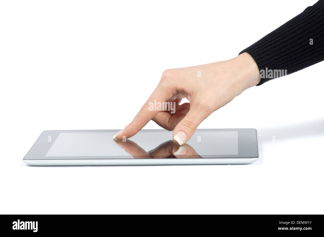hands holding the tablet computer Stock Photo