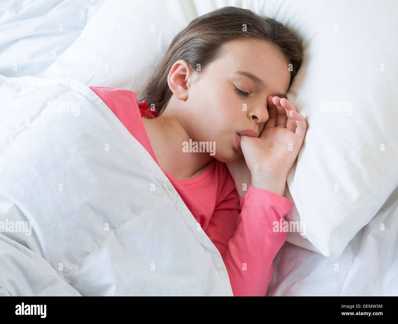 Young Girl Sleeping With Thumb In Mouth Stock Photo 606950