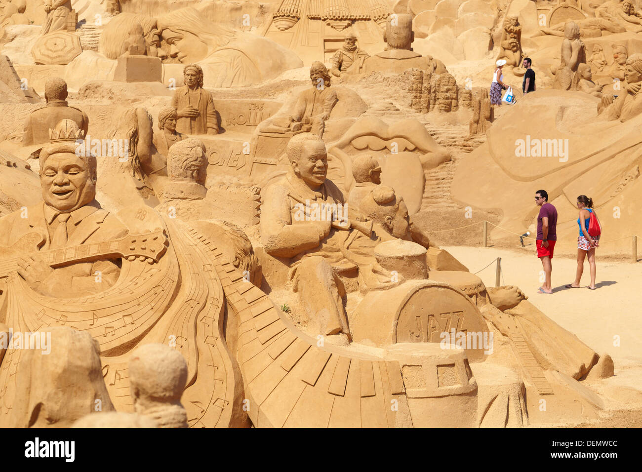 Sand sculptures at 'Sand City 2013', Pera, Algarve, Portugal Stock Photo