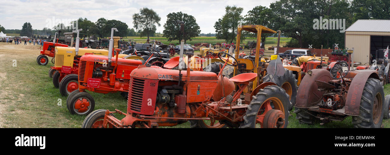 Antique and old tractors are on display the Rock River Thresheree near