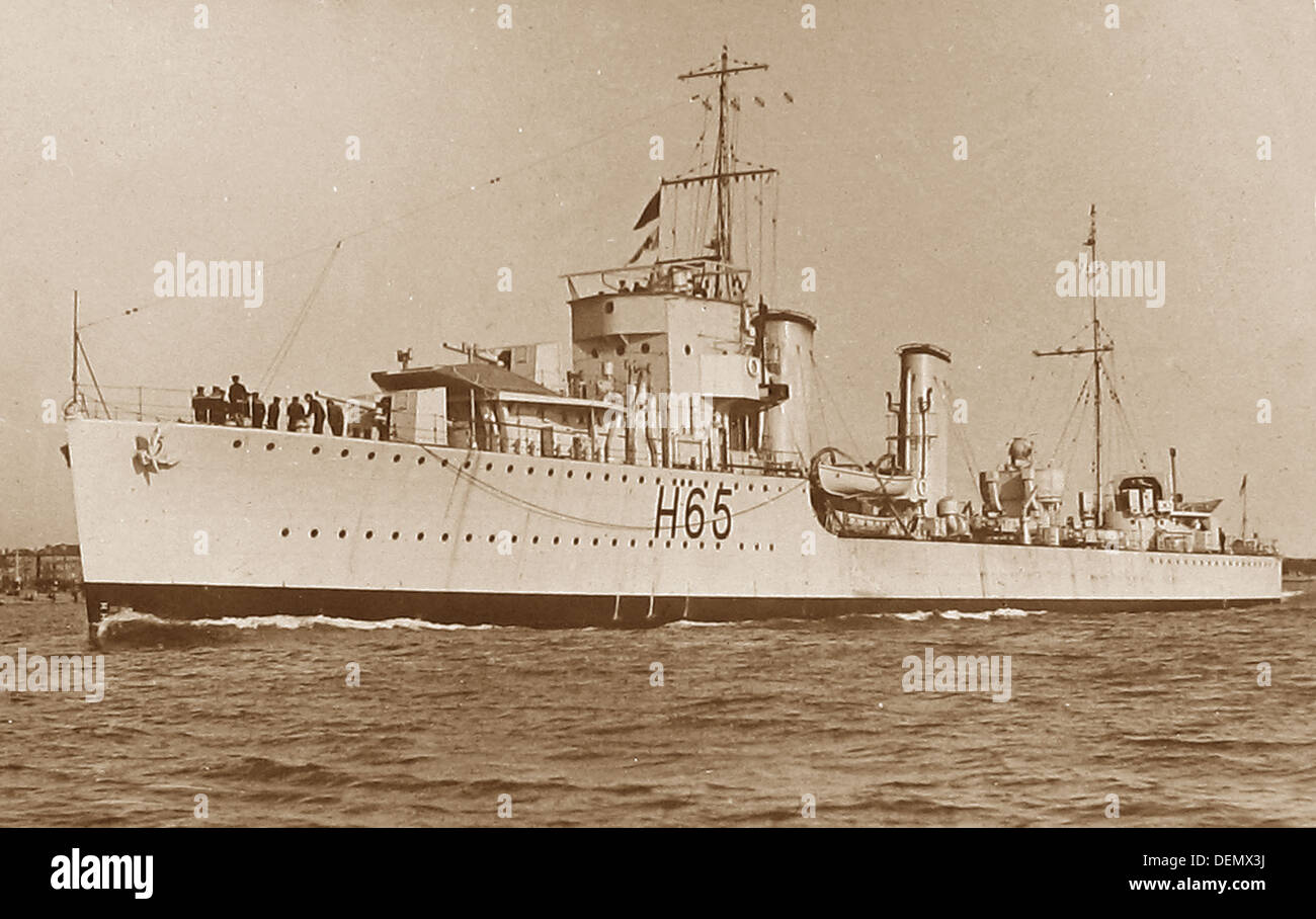 HMS Boadicea A Royal Navy Beagle Class Destroyer probably 1930s Stock Photo