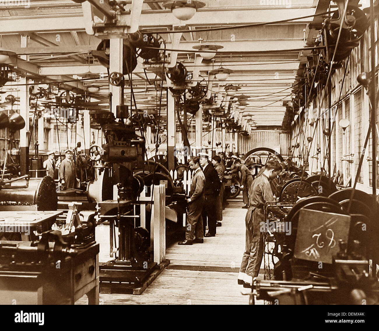 Royal Naval College Dartmouth -  machine shop - probably 1930s Stock Photo