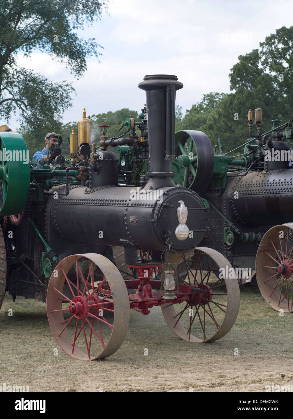 View of the front of a boiler on an antique J.I. Case steampowered