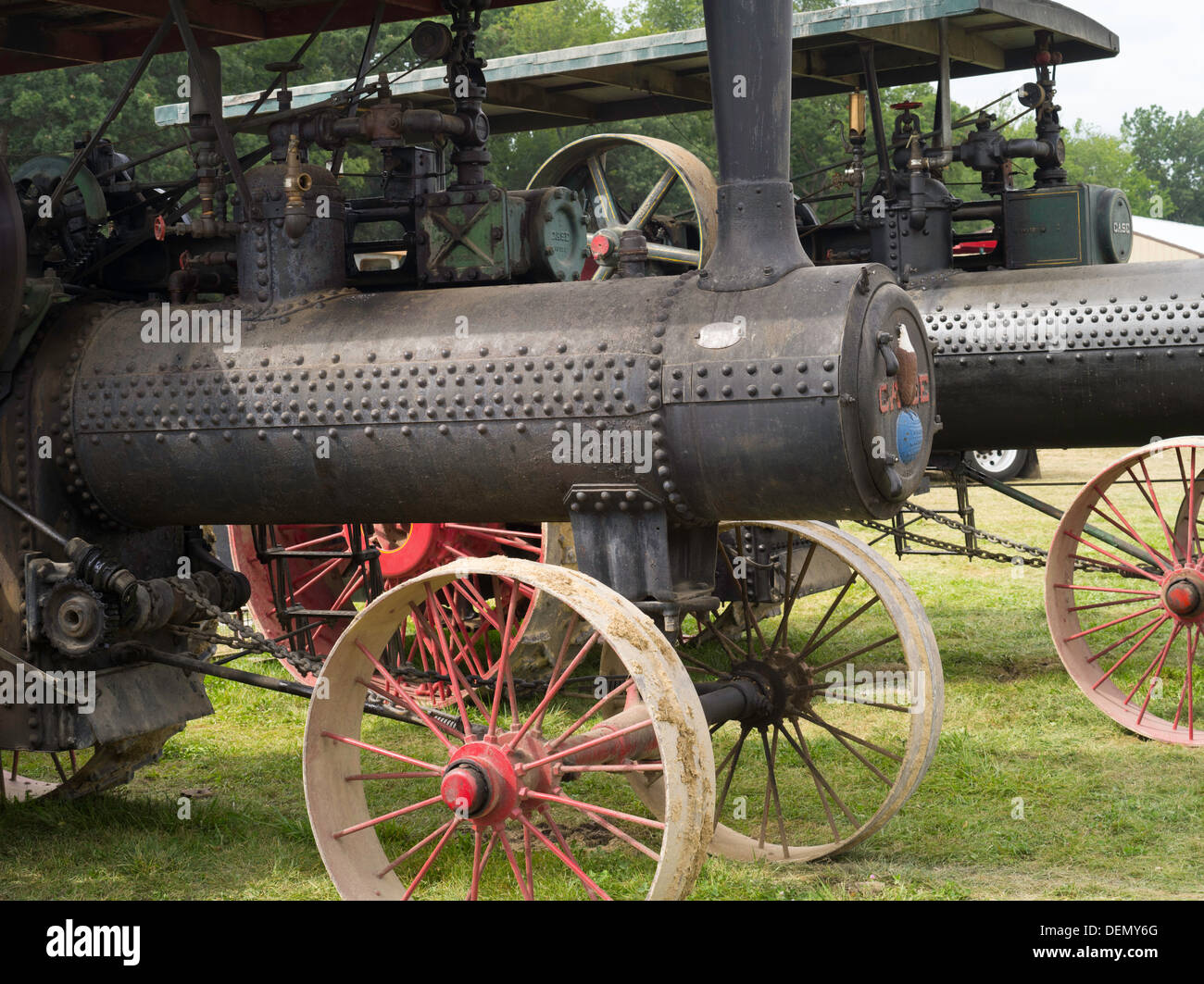 Antique J.I. Case steam tractors; Rock River Thresheree, Edgerton, WI