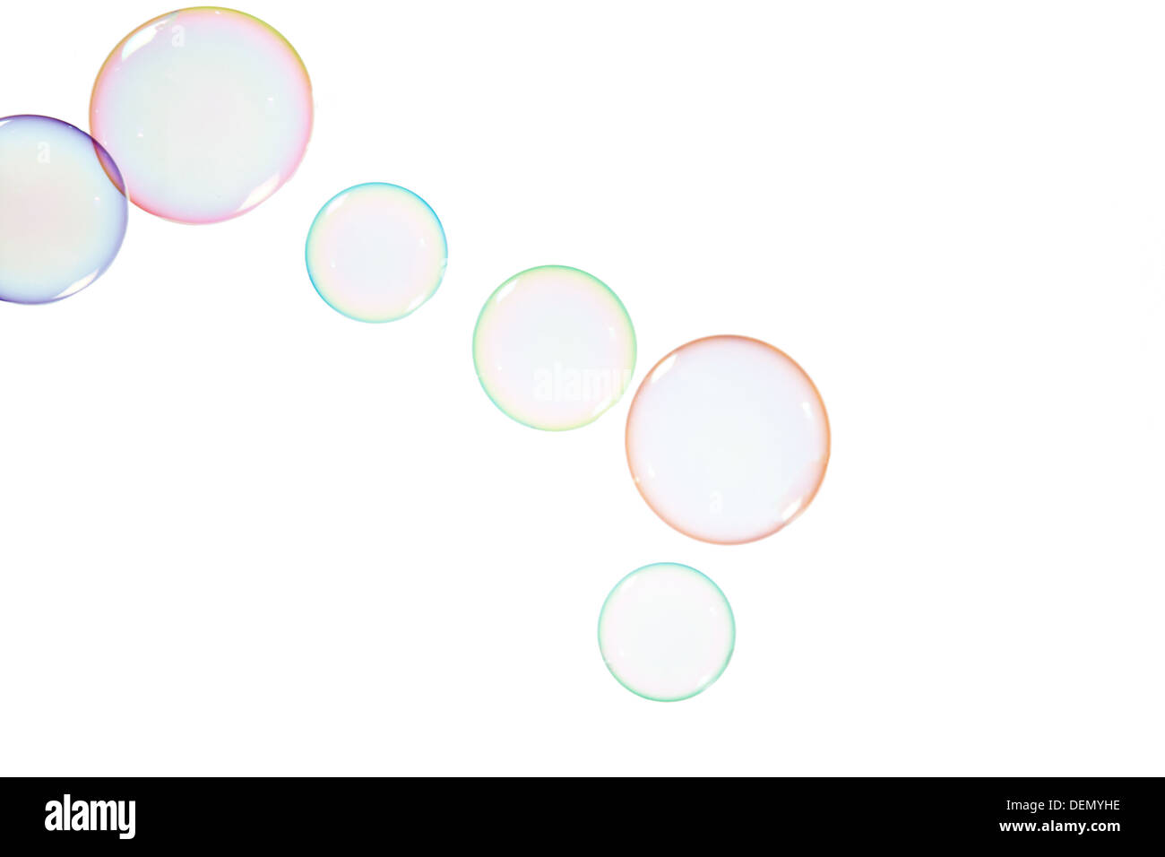 Group of soap bubbles on a white background Stock Photo - Alamy