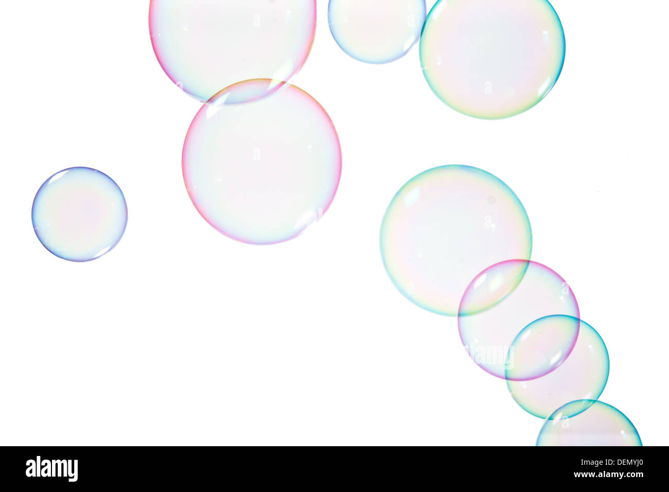 Group of soap bubbles on a white background Stock Photo - Alamy