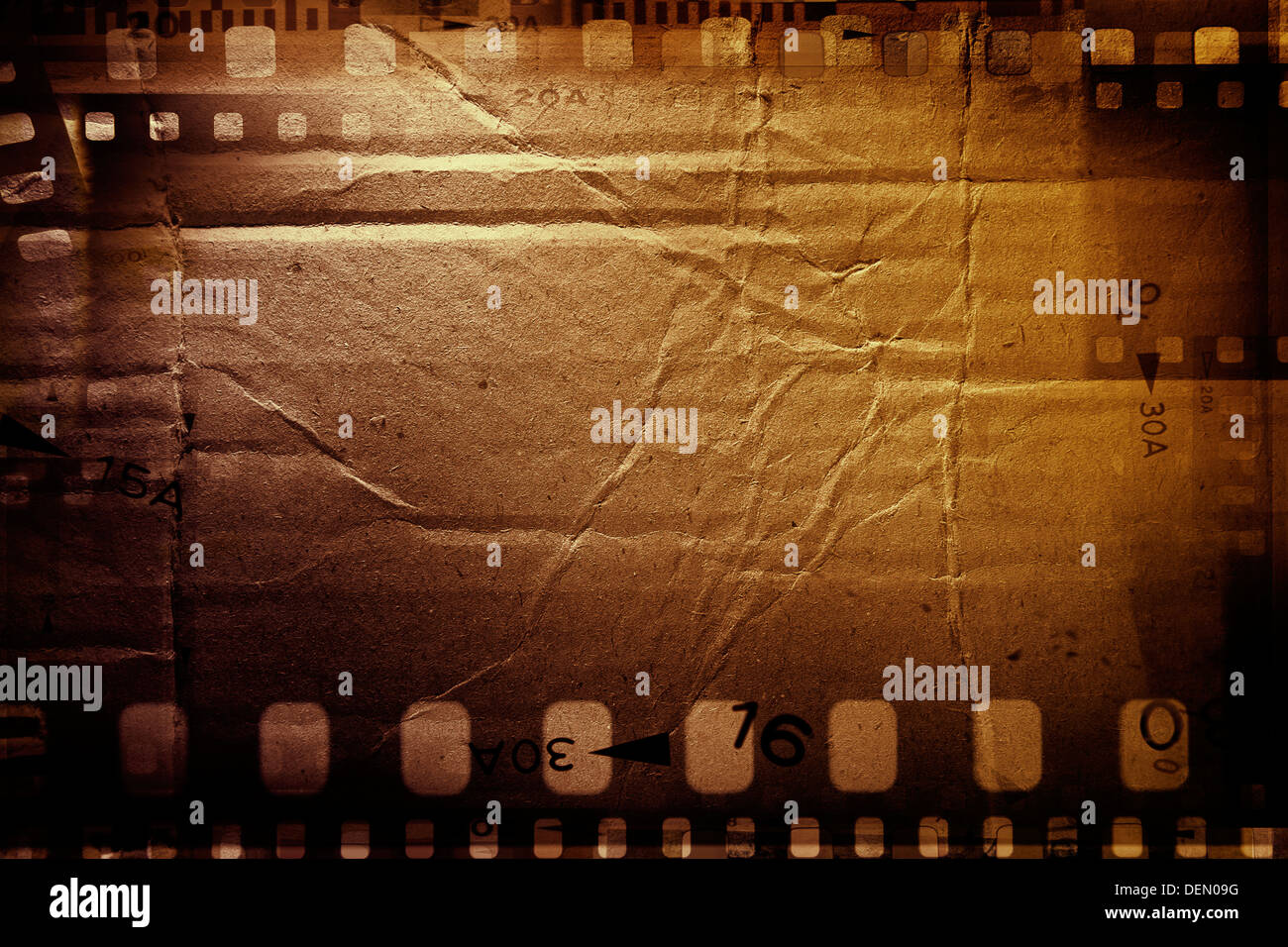 Film strips and grunge paper texture Stock Photo