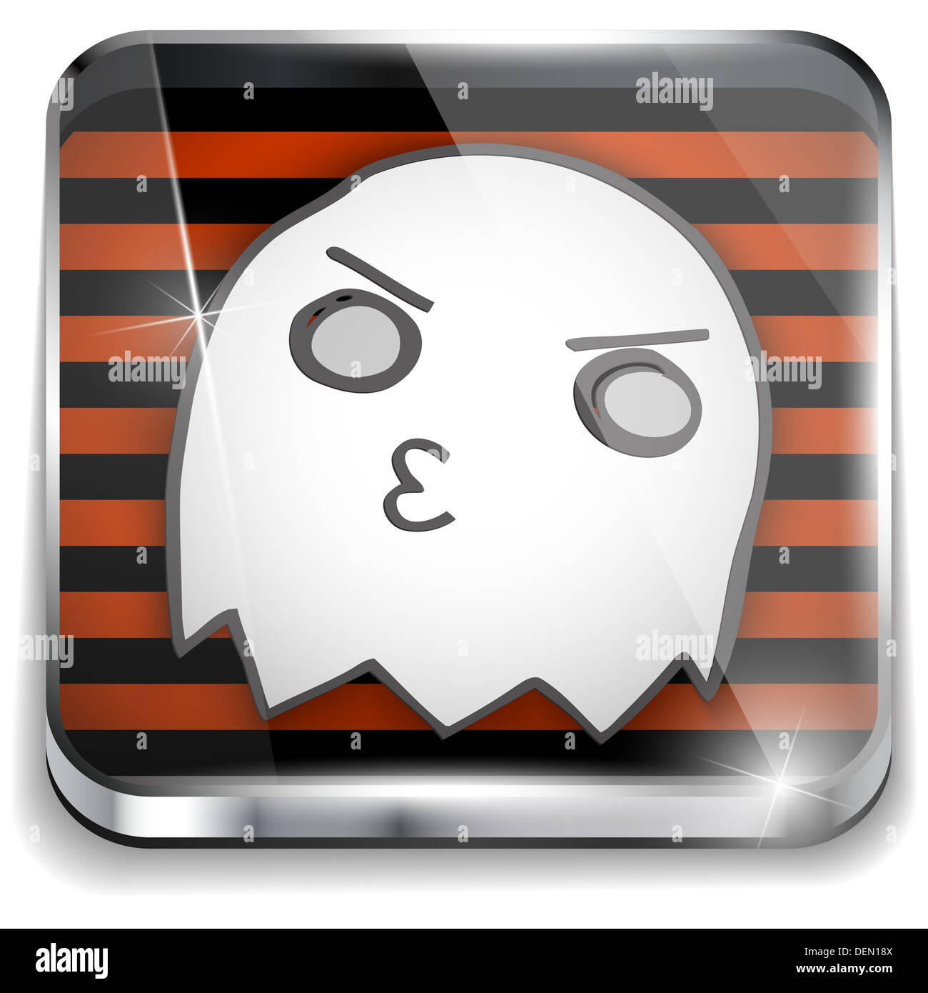 Halloween Ghost Icon Button Application Stock Photo - Alamy