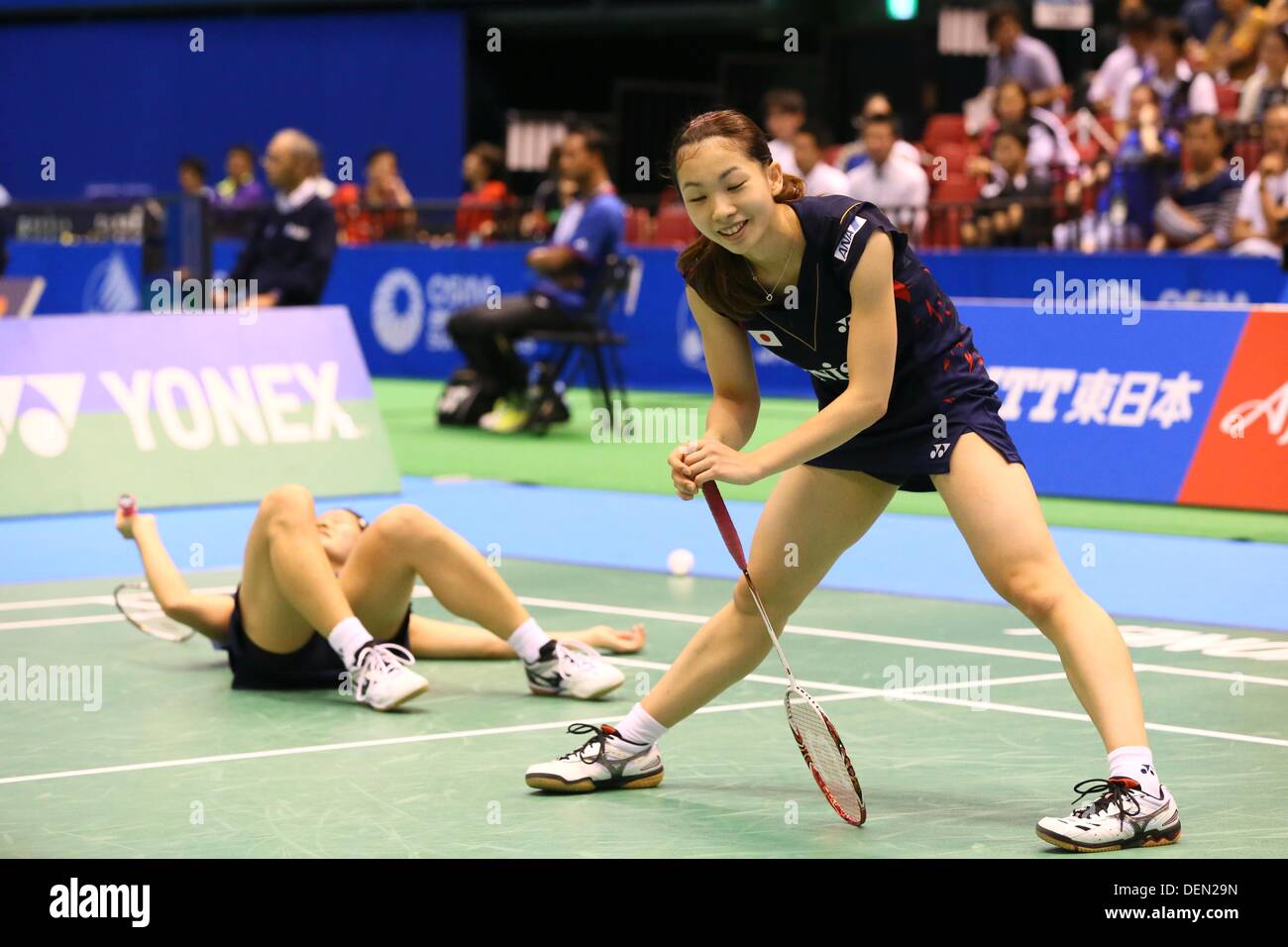 Tokyo, Japan. 21st Sep, 2013. Misaki Matsutomo & Ayaka Takahashi (JPN),  SEPTEMBER 21, 2013 - Badminton : Yonex