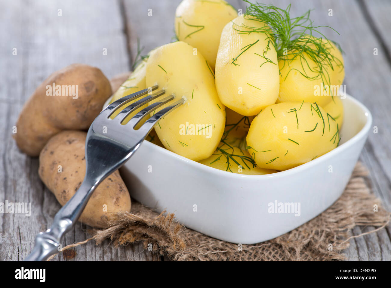 Boiled Potatoes with fresh herbs Stock Photo Alamy